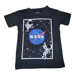 Eighty Eight Kids Black Short Sleeve Tee with NASA Space Graphic - Size 4